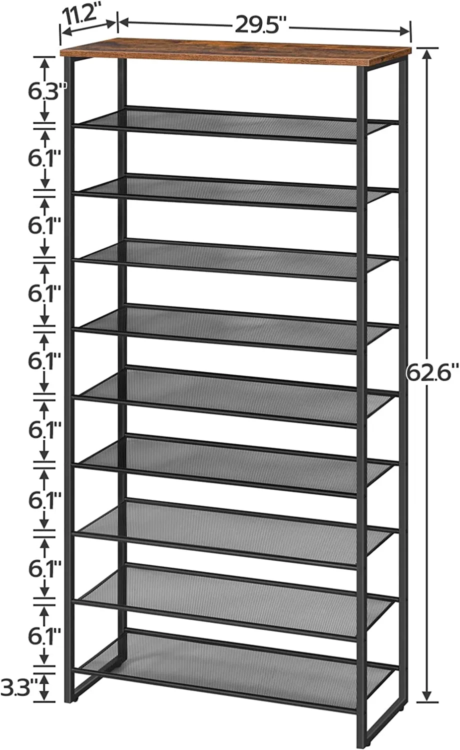10-Tier Shoe Rack, Large Capacity Shoe Organizer Shelf, Shoe Storage Unit