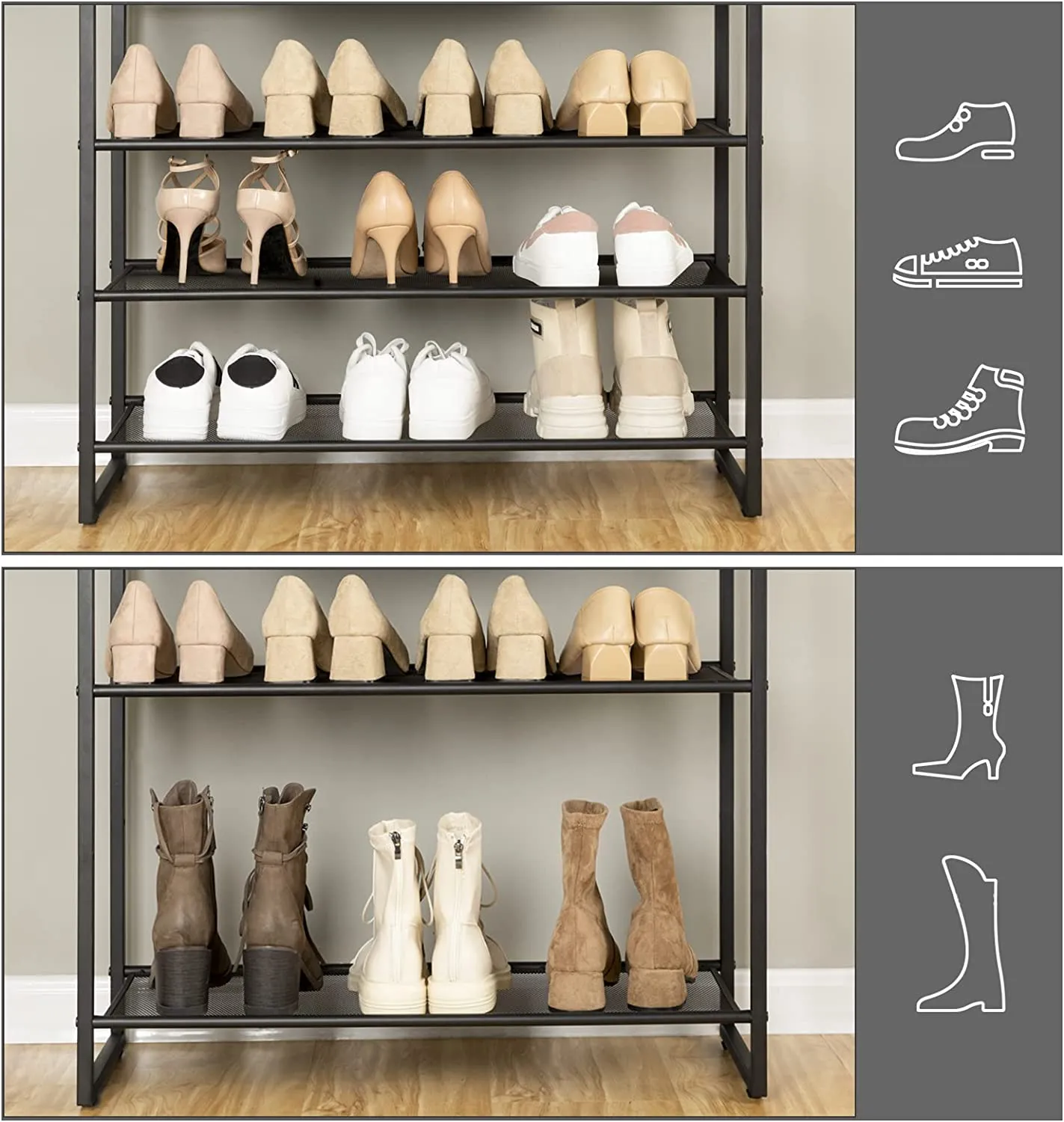 10-Tier Shoe Rack, Large Capacity Shoe Organizer Shelf, Shoe Storage Unit