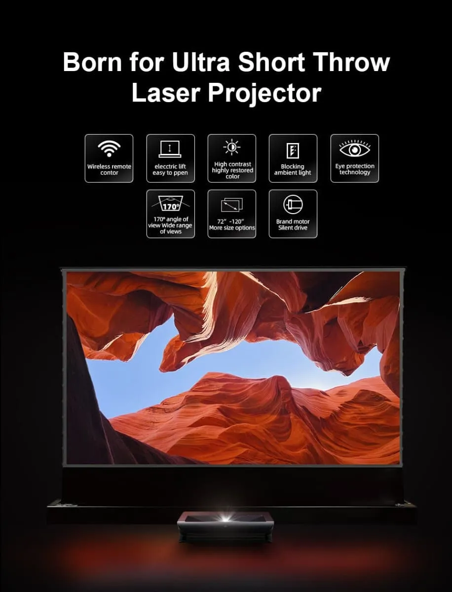 120 inch Nothing Projector Motorized Floor Rising ALR Projector Screen