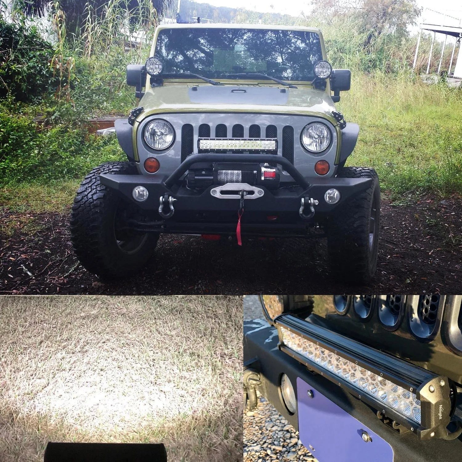 12Inch 72W Led Light Bars 2Pcs 18W Led Pods with Wiring Harness Kit-3 Leads