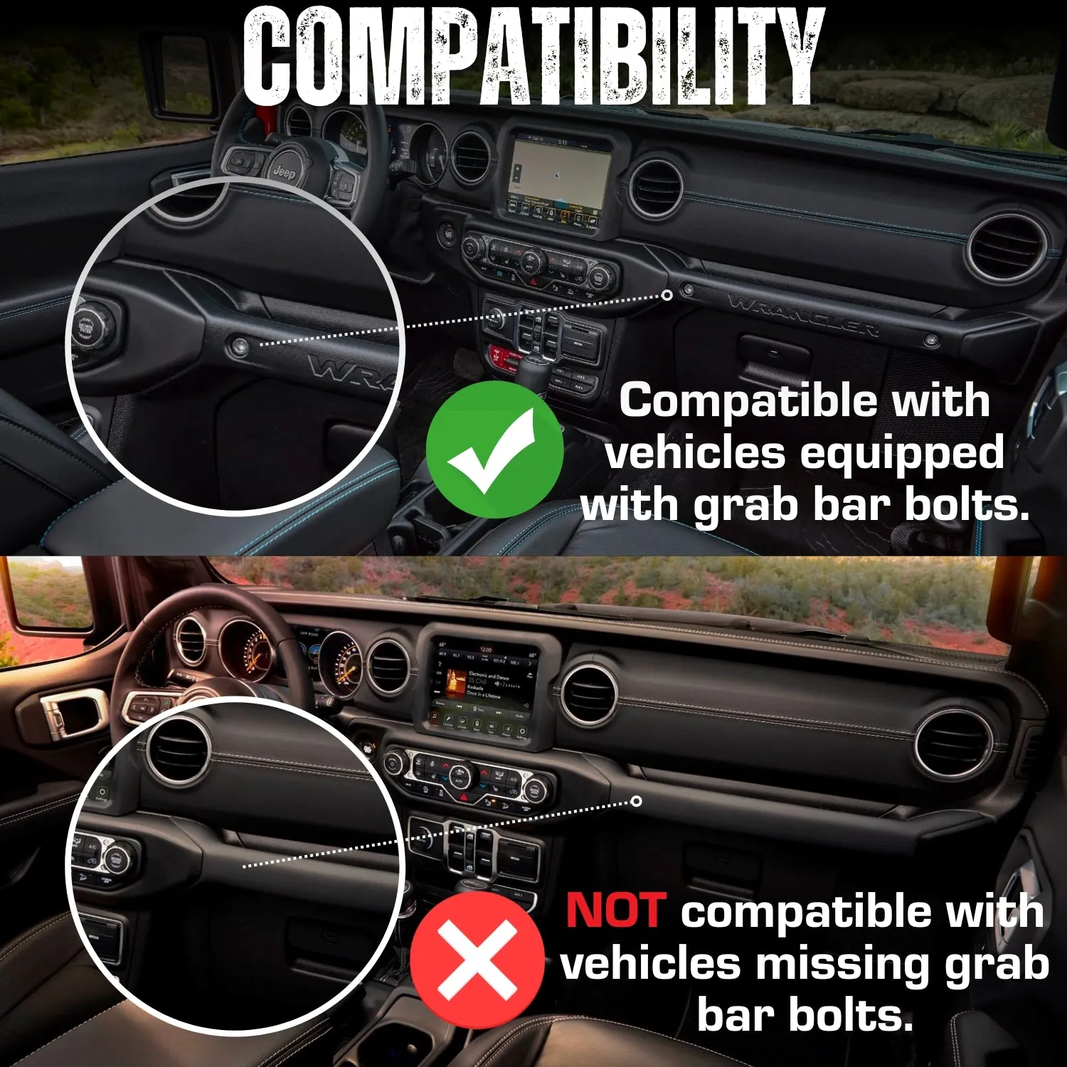 2018-2023 Jeep Wrangler JL   2020-2023 Jeep Gladiator Grab Bar Mounting Point