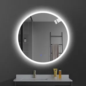 24 Inch Round Smart Mirror Anti-fog Mirror Backlit Wall Mounted