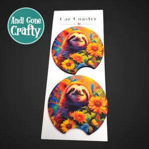 2.75in Foam Car Coaster Animal - Sloth