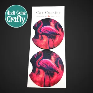 2.75in Foam Car Coaster Bird - Style Flamingo