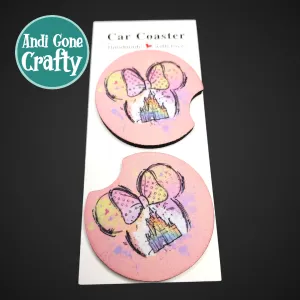2.75in Foam Car Coaster Character - Style Minnie Castle
