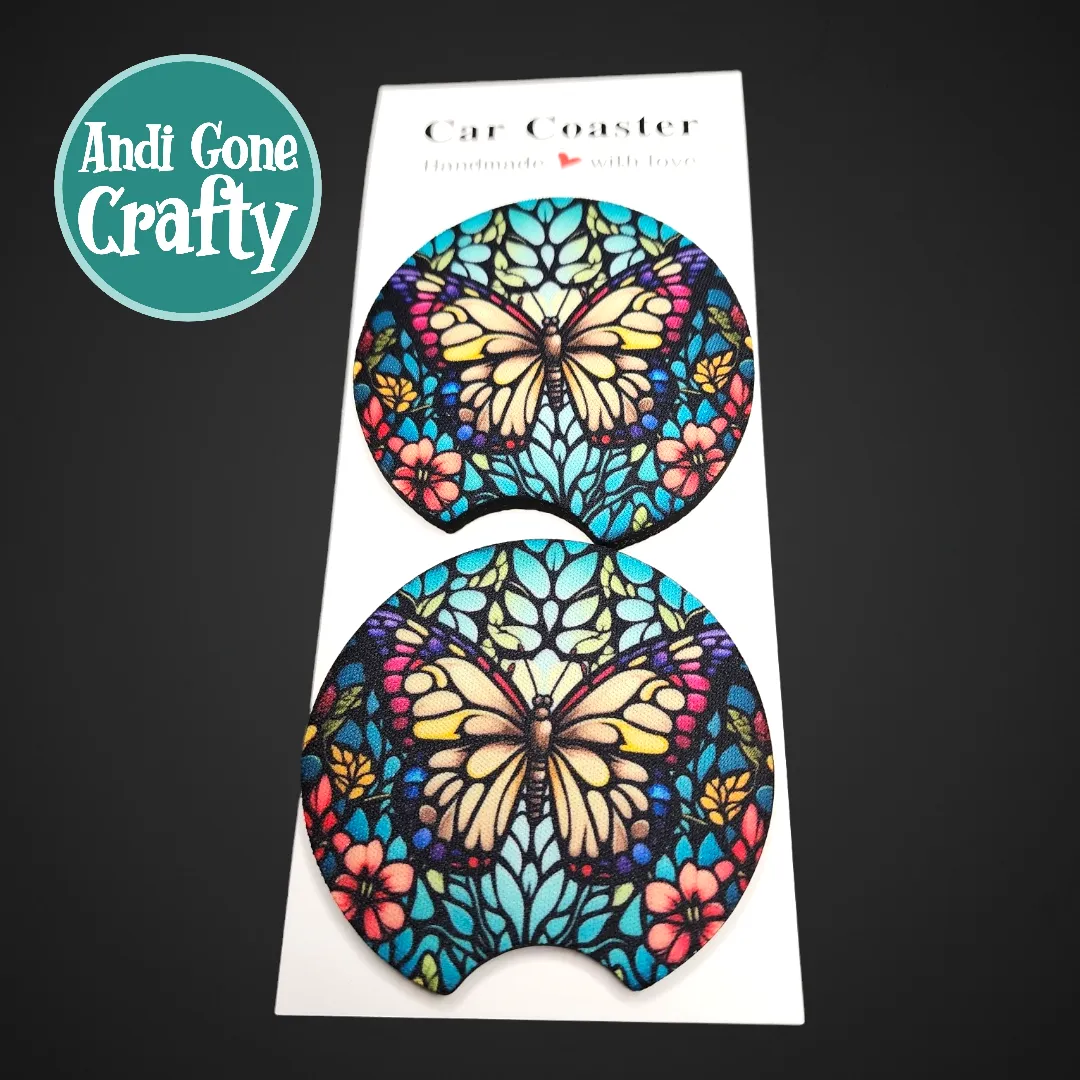 2.75in Foam Car Coaster - Style Butterfly