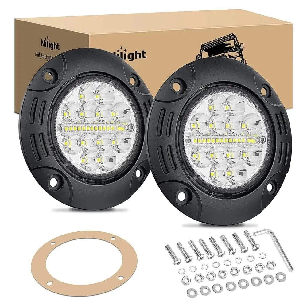 5 Inch 36W Upgraded Flush Mount Spot Flood LED Work Lights (Pair)