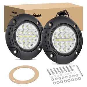 5 Inch 36W Upgraded Flush Mount Spot Flood LED Work Lights (Pair)