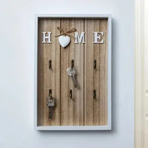 6-Hook Wooden Metal Key Hook Board
