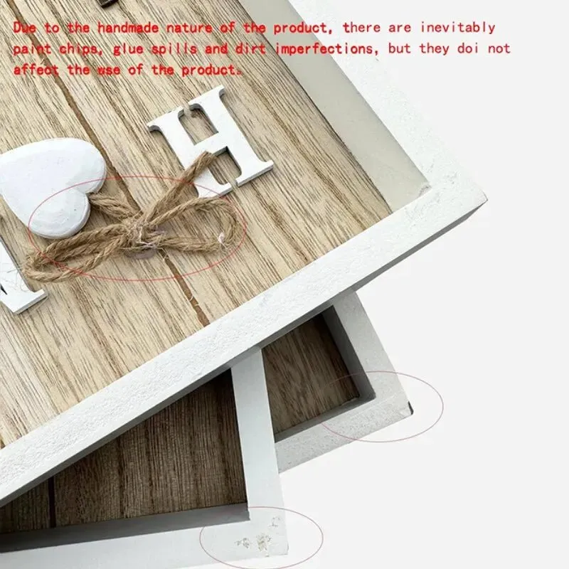 6-Hook Wooden Metal Key Hook Board