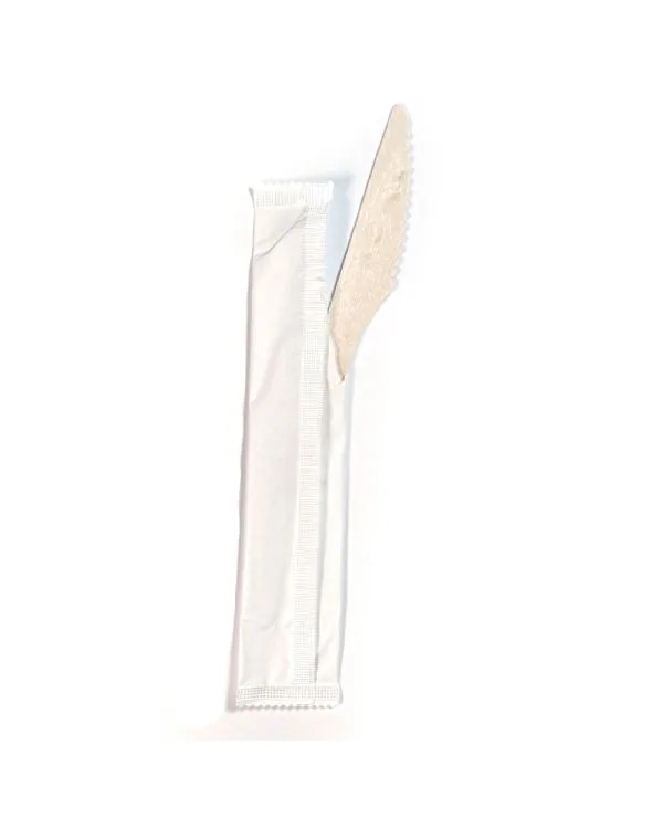 6.5" Wooden Knife, Individually Wrapped - 100/pack
