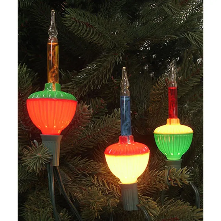 7-Count Vibrantly Colored Retro Christmas Light Set with 6' Green Wire
