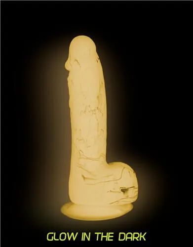 Addiction 100% Silicone Brandon 7.5 inches Pink Glow In The Dark Realistic Dildo*