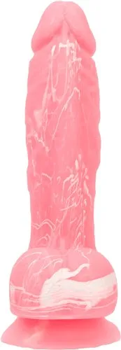 Addiction 100% Silicone Brandon 7.5 inches Pink Glow In The Dark Realistic Dildo*