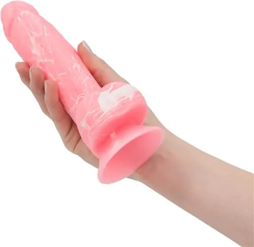 Addiction 100% Silicone Brandon 7.5 inches Pink Glow In The Dark Realistic Dildo*