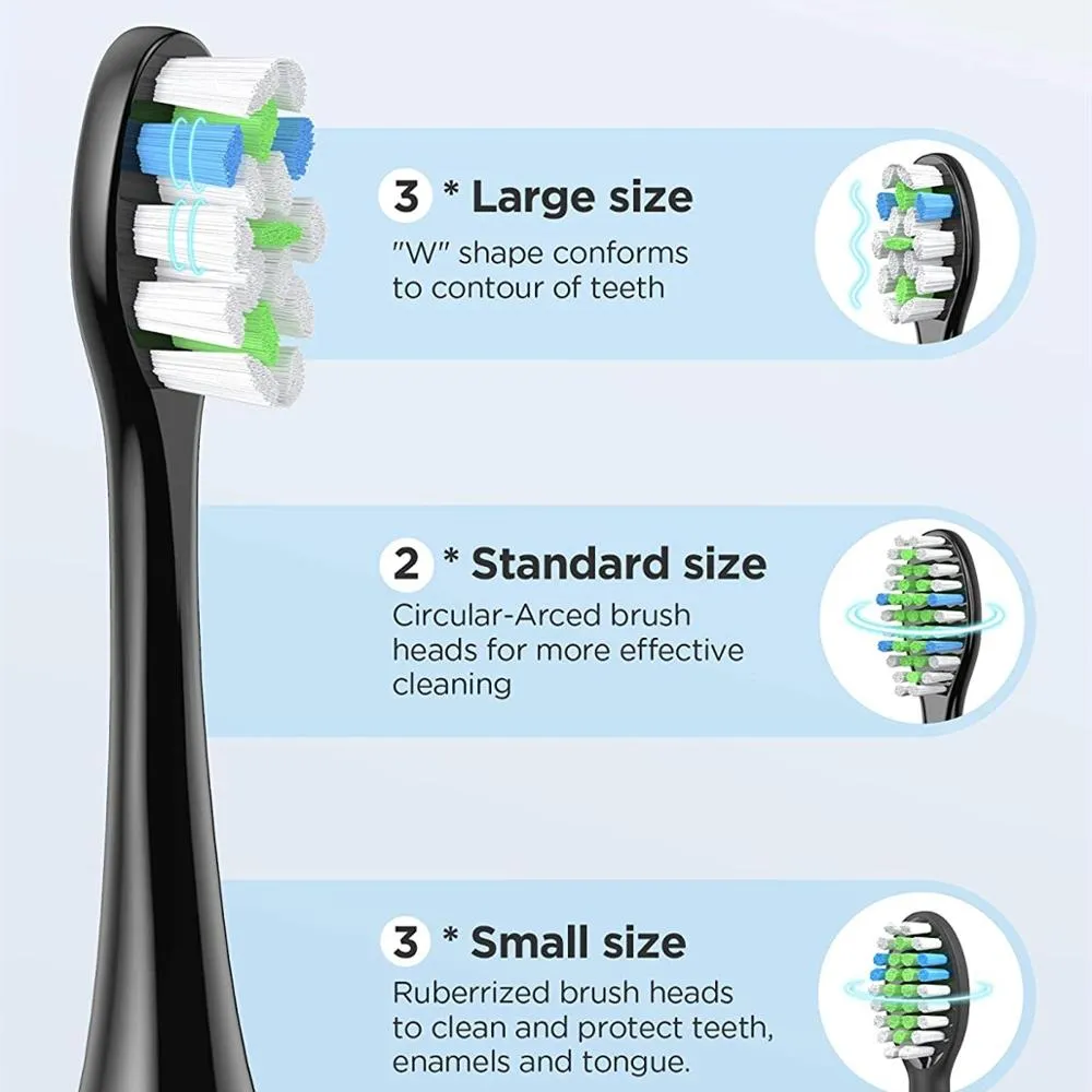 Advanced Sonic Toothbrush with 8 Replacement Heads & Travel Case