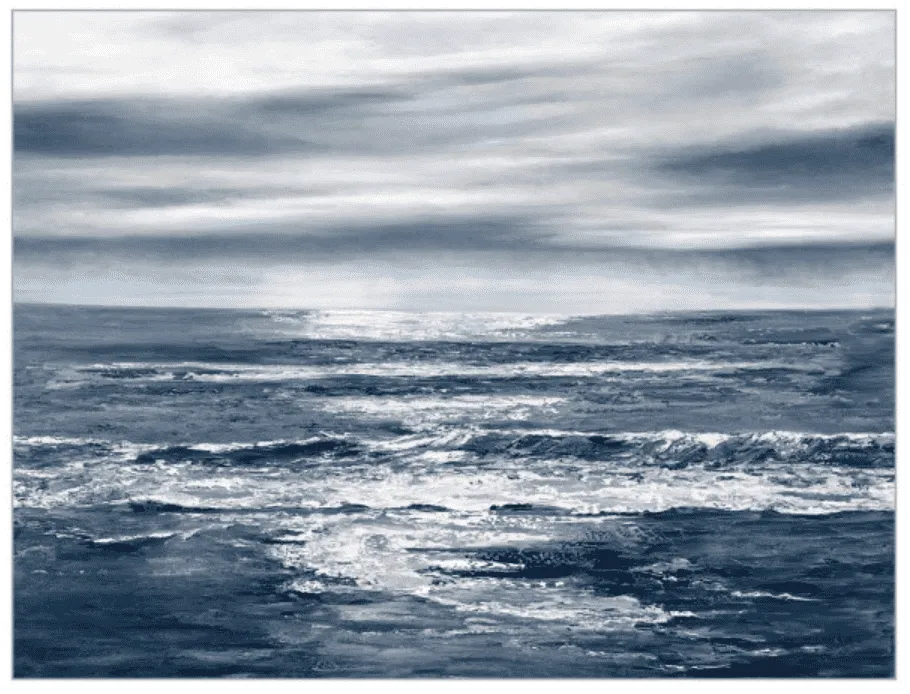 An Early Evening Ocean - Framed Canvas