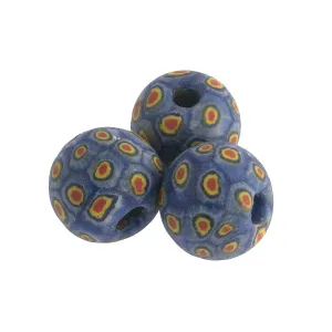 Ancient Jatim Glass Eye Bead replica. 19mm.  Indonesia.  Pkg 1. b1-895