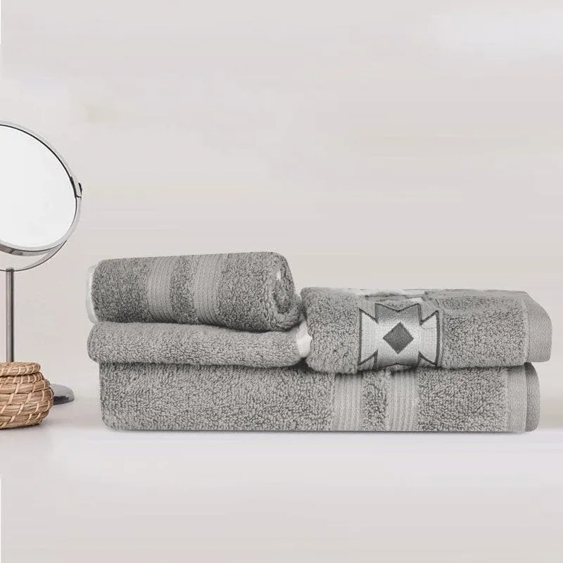 Aqua Ripple Towel (Grey) - Four Piece Set
