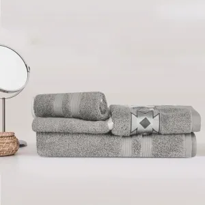 Aqua Ripple Towel (Grey) - Four Piece Set