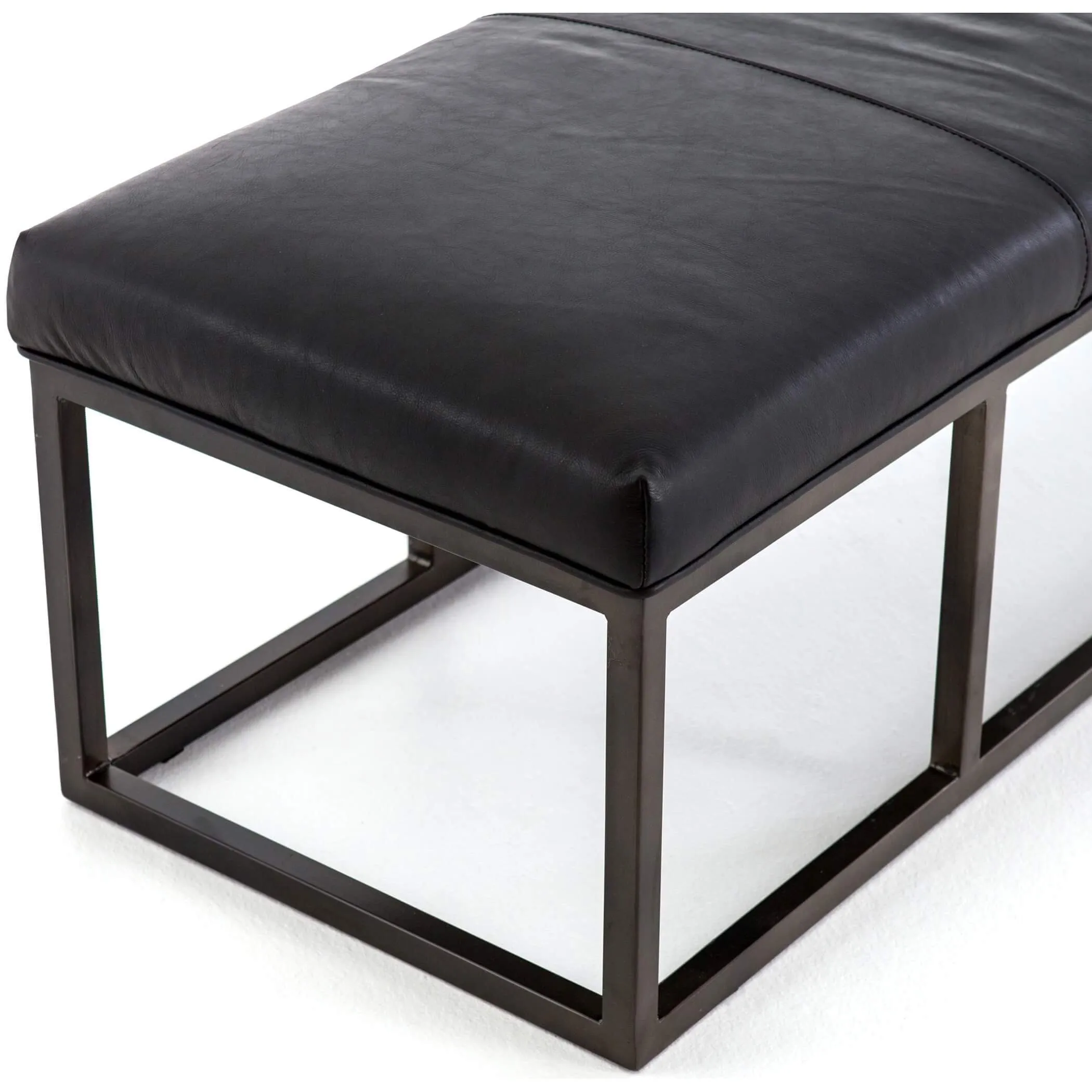 Beaumont Leather Bench, Rider Black
