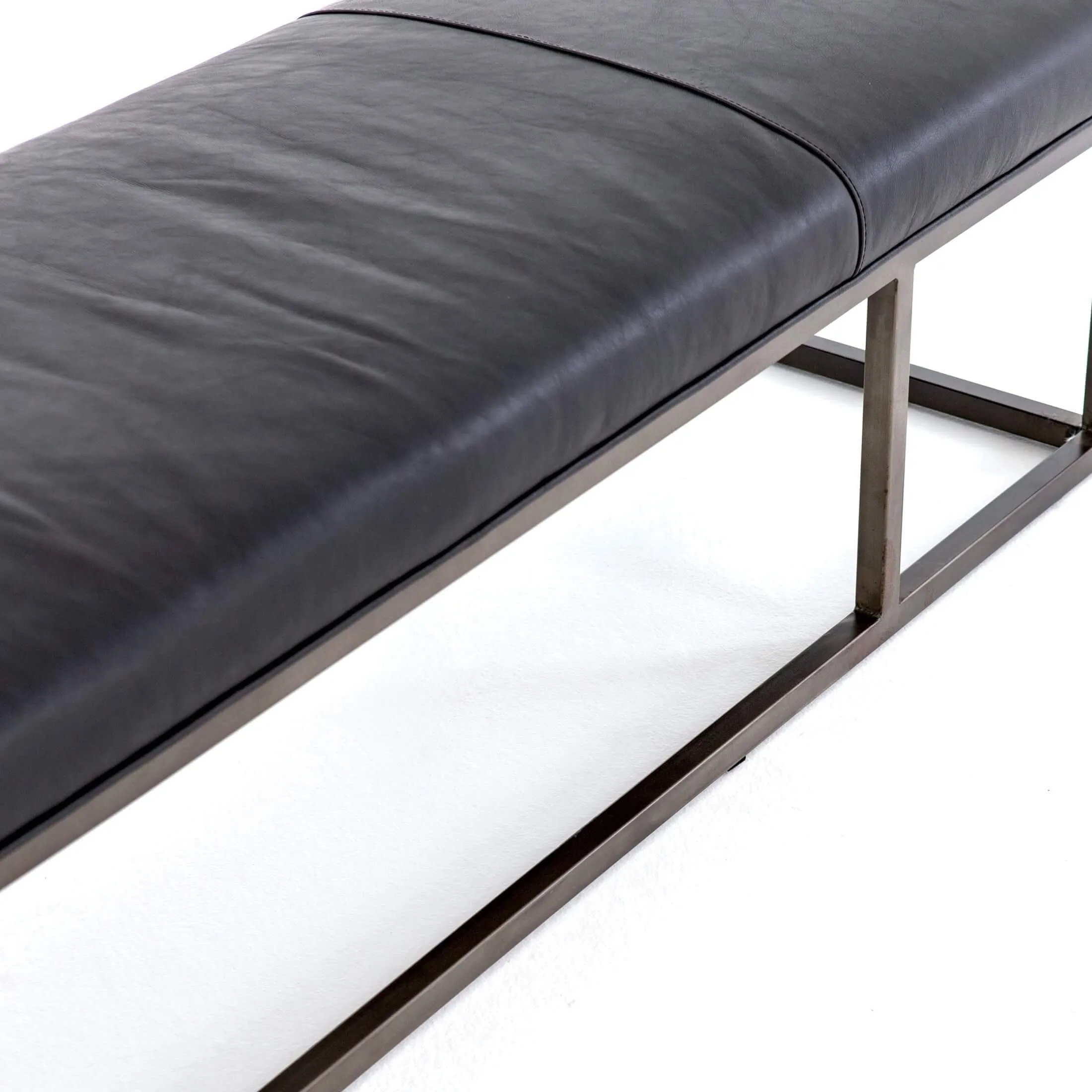 Beaumont Leather Bench, Rider Black