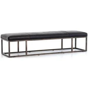 Beaumont Leather Bench, Rider Black