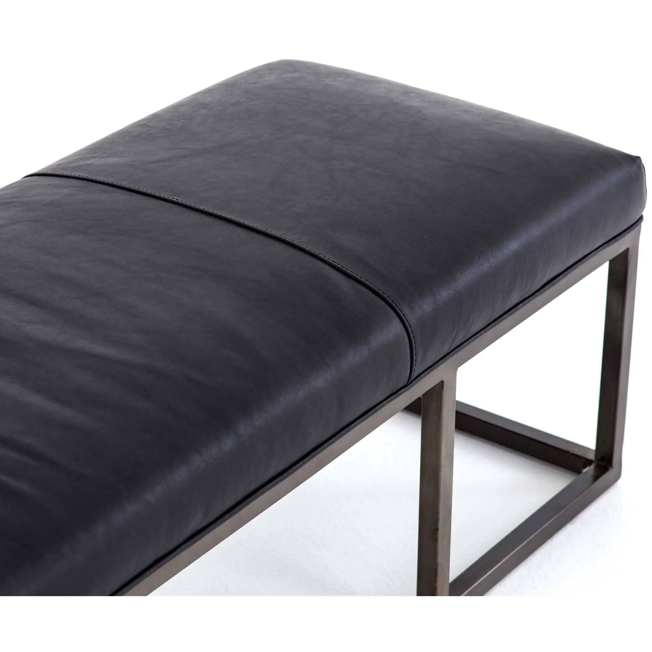 Beaumont Leather Bench, Rider Black