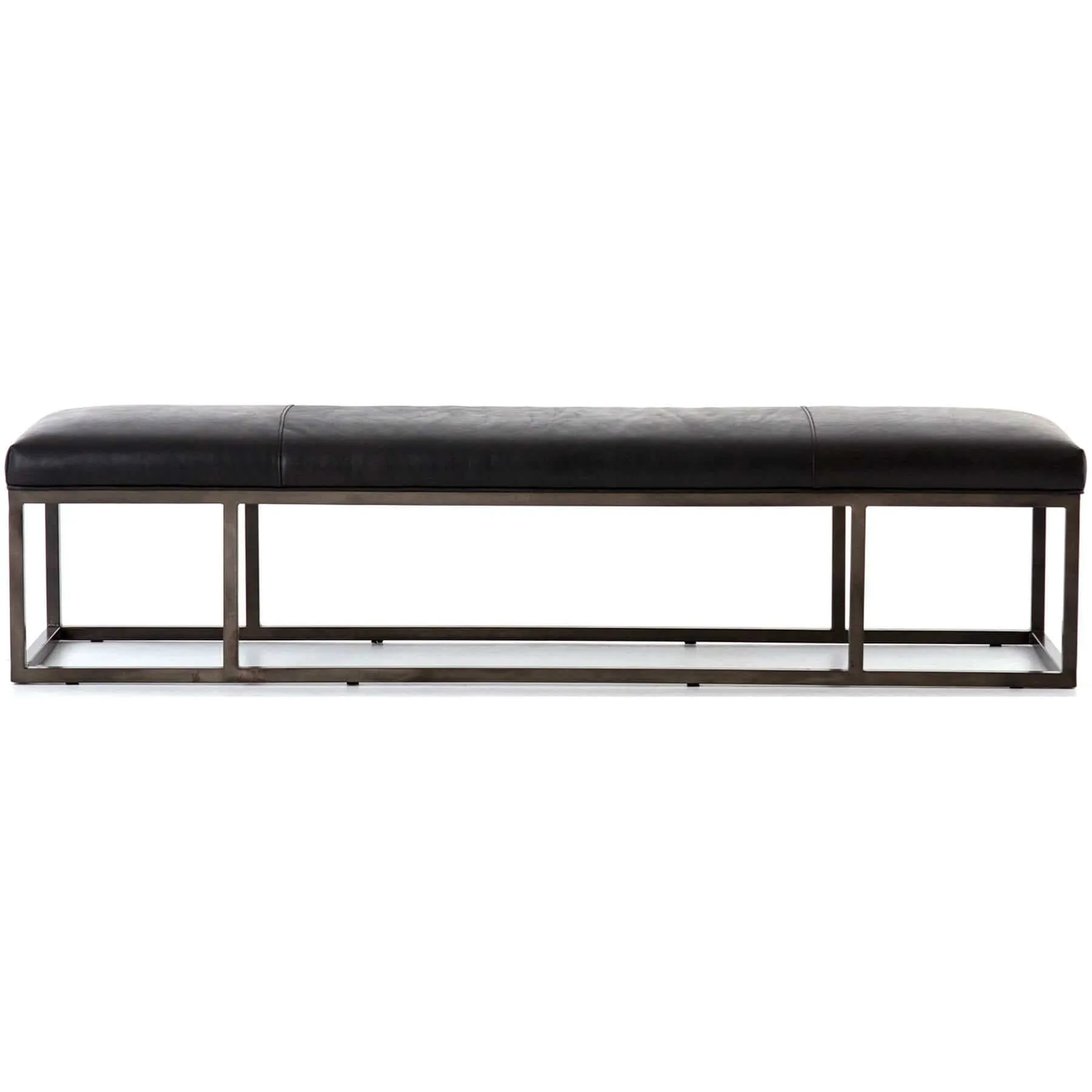Beaumont Leather Bench, Rider Black