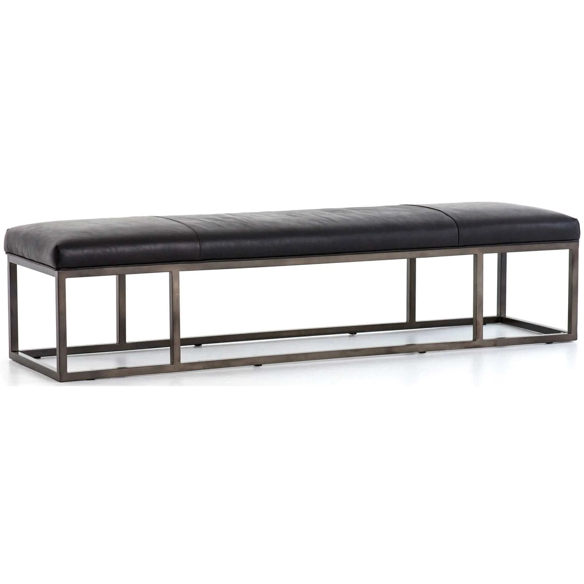 Beaumont Leather Bench, Rider Black