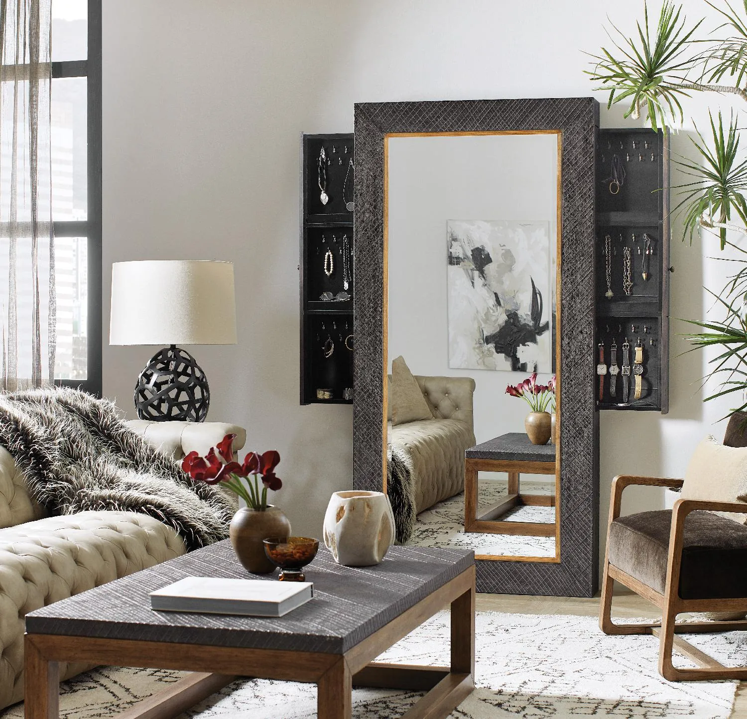 Big Sky Floor Mirror withJewelry Storage