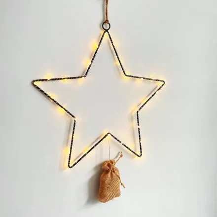Black Wire LED Star 25cm