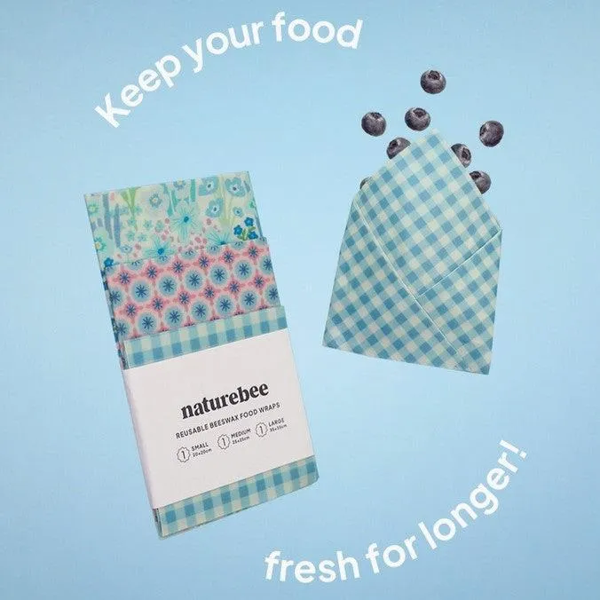 Blue Beeswax Wrap Set