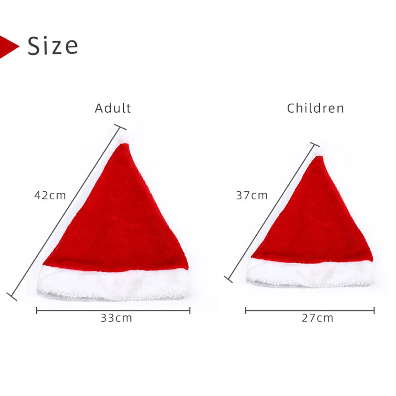 Christmas Glowing Santa Hat, Adult Size Santas Hat (2 Pack)