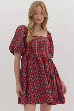 Christmas Spirit Plaid Dress