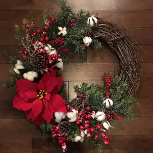 Christmas Wreath Rattan Wreath Simulation Flower Wall Decoration