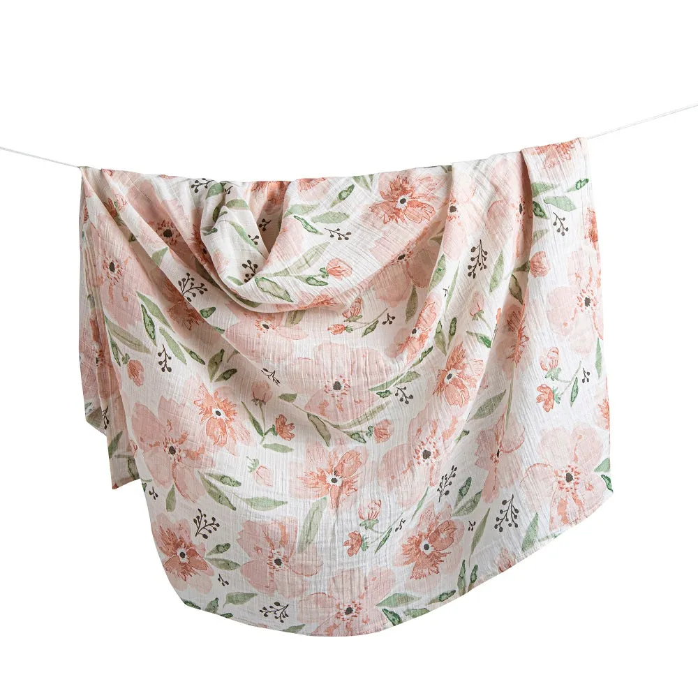 Crane Baby Parker Collection Muslin Swadddle Floral Print