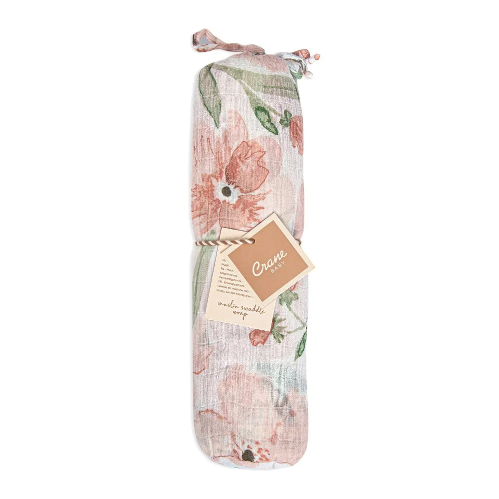 Crane Baby Parker Collection Muslin Swadddle Floral Print