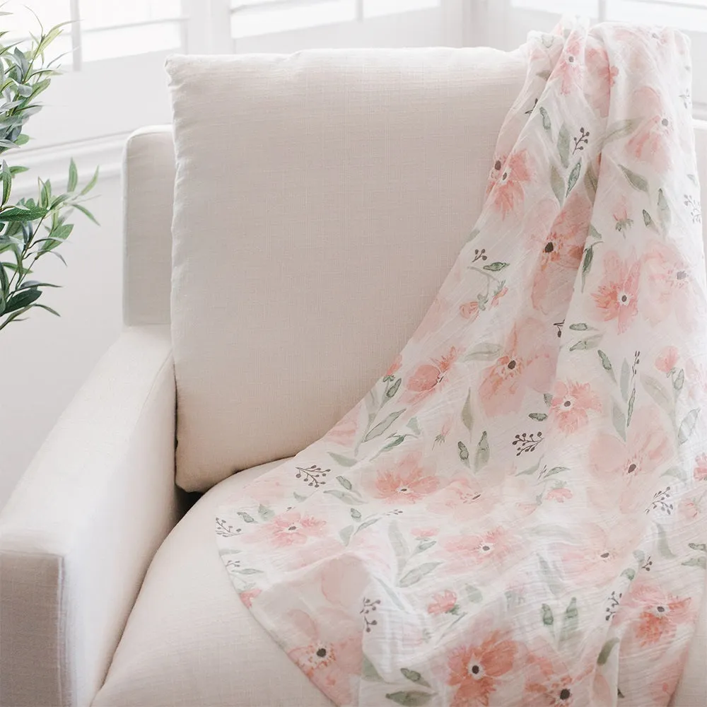 Crane Baby Parker Collection Muslin Swadddle Floral Print