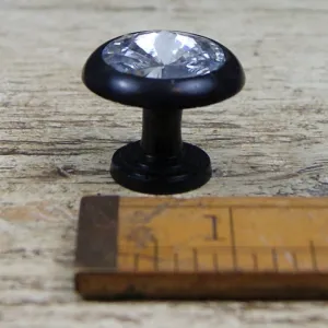 Crystal Knob & Black Narrow Stem