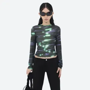 Cyberpunk Green Lights Mesh Top