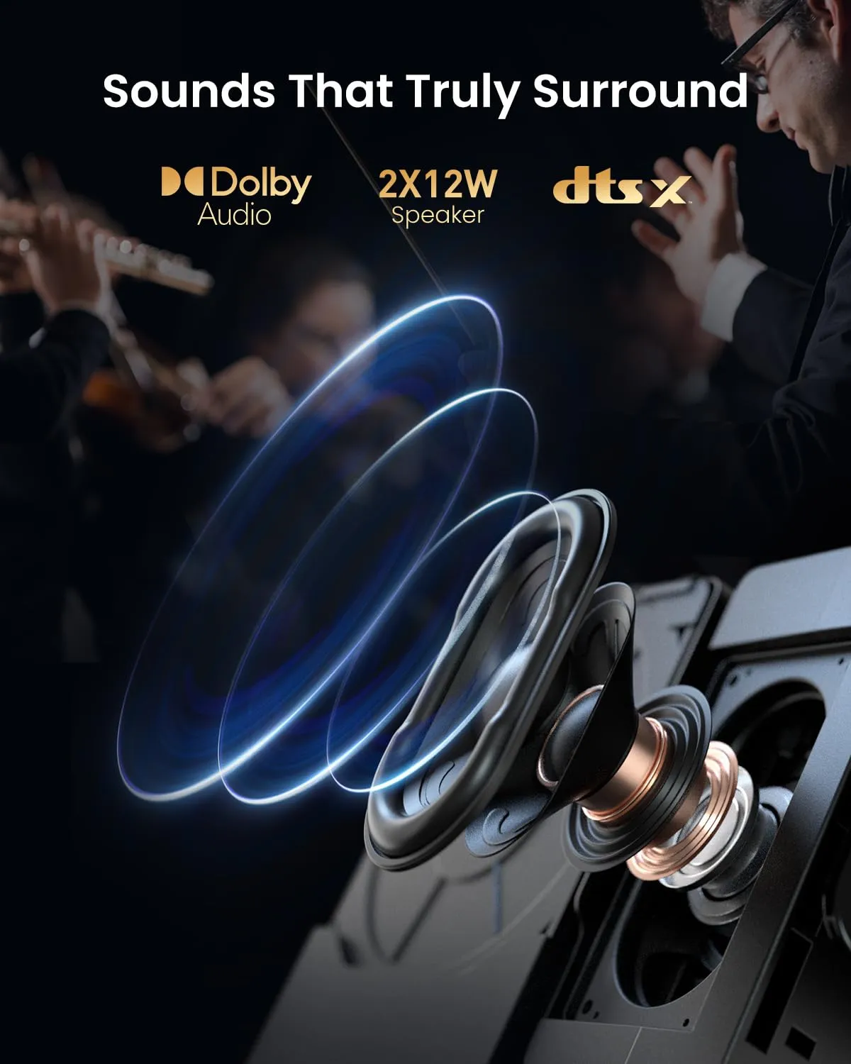 Dangbei DBOX02 4K Laser Projector GTV, 2450 ISO Lumens, Netflix Officially Licensed Home Theater Projector with WiFi and Bluetooth, HDR10 , 200-inch Picture, 2x12W DTS:X and Dolby Audio