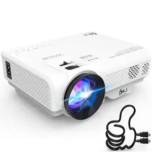 DR. J Professional 4500L Mini Projector Full HD 1080P Supported Portable Video Projector, Compatible With TV Stick, HDMI, VGA, USB, TF, AV, Sound Bar, Video Games [2020 Latest Upgrade]
