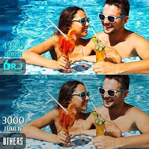 DR. J Professional 4500L Mini Projector Full HD 1080P Supported Portable Video Projector, Compatible With TV Stick, HDMI, VGA, USB, TF, AV, Sound Bar, Video Games [2020 Latest Upgrade]