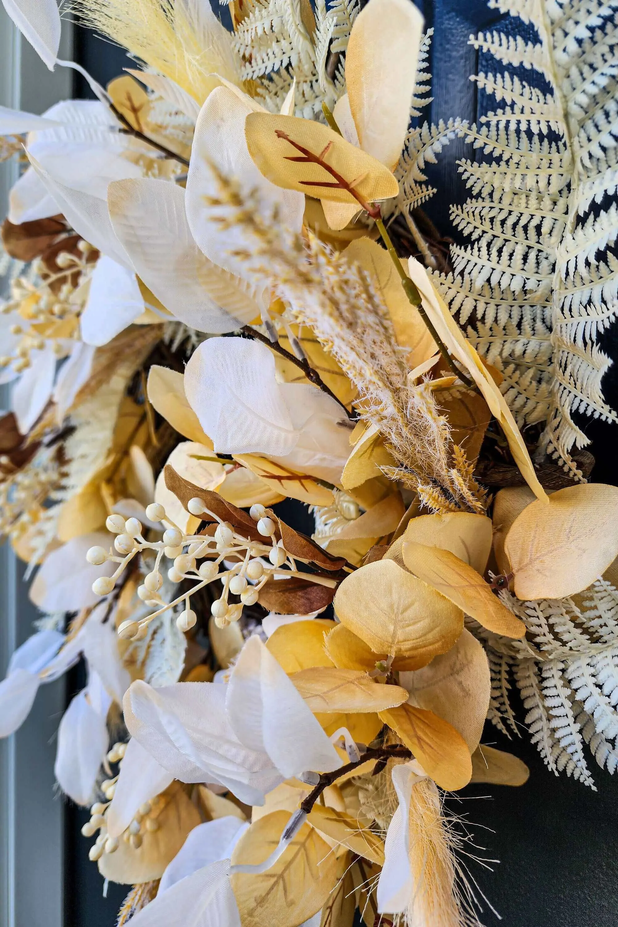 Eucalyptus Fall Wreath For Front Door or Mantle, Boho Chic, Neutral Inviting Silver Dollar Eucalyptus and Fern Wreaths