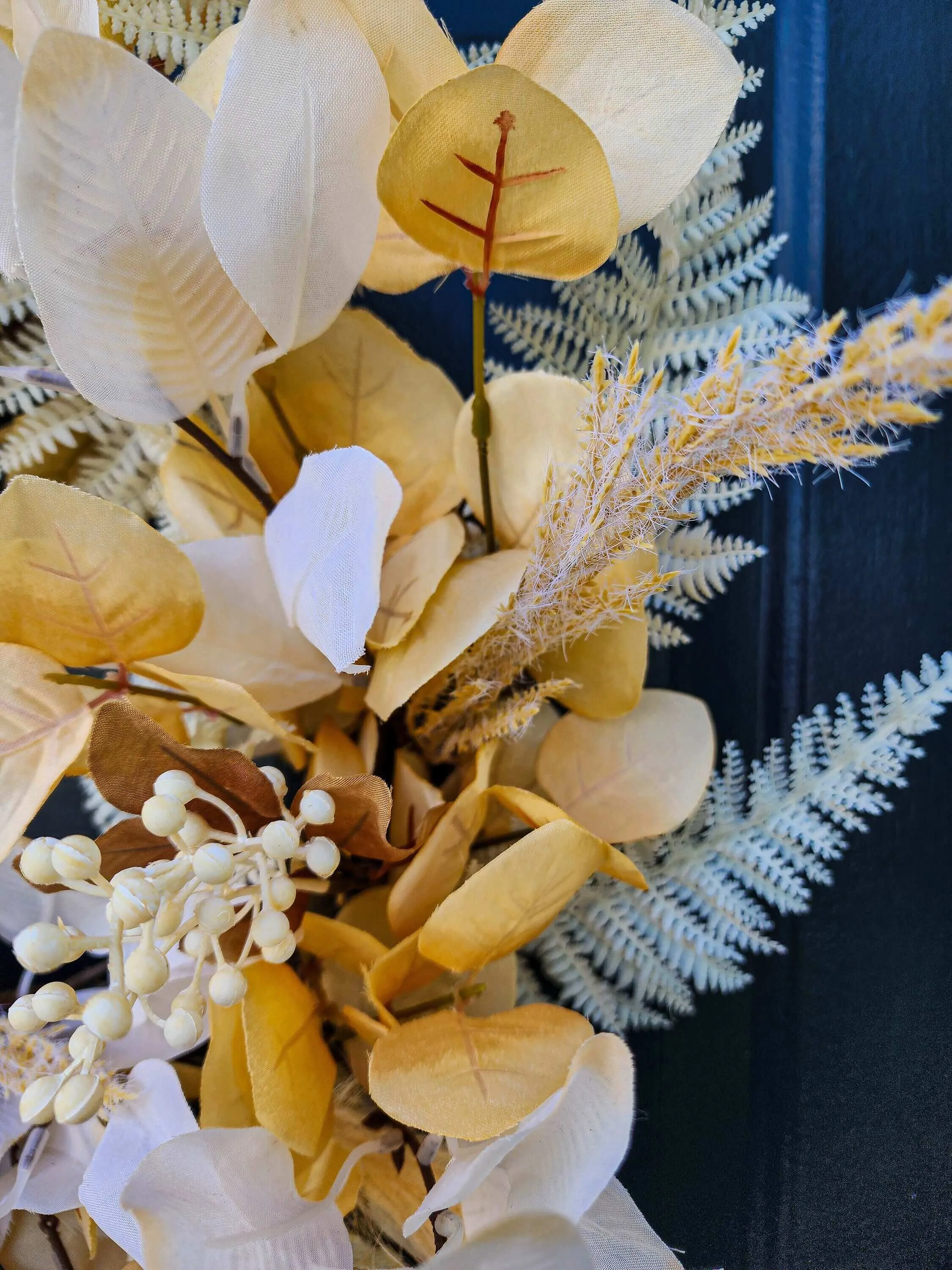 Eucalyptus Fall Wreath For Front Door or Mantle, Boho Chic, Neutral Inviting Silver Dollar Eucalyptus and Fern Wreaths