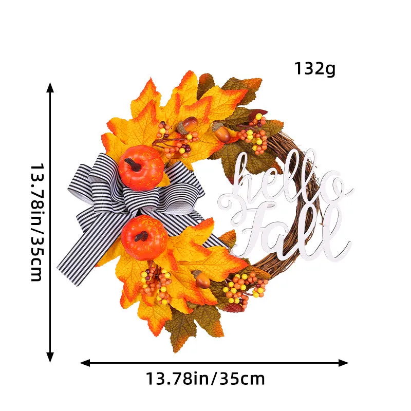 Fall Front Door Wreath Decorative Wreath
