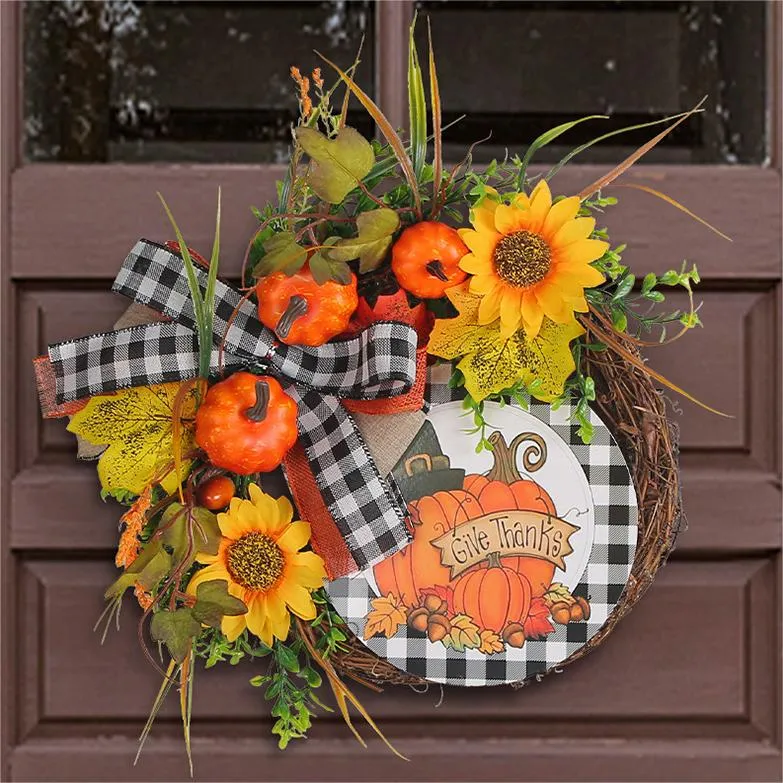Fall Front Door Wreath Decorative Wreath