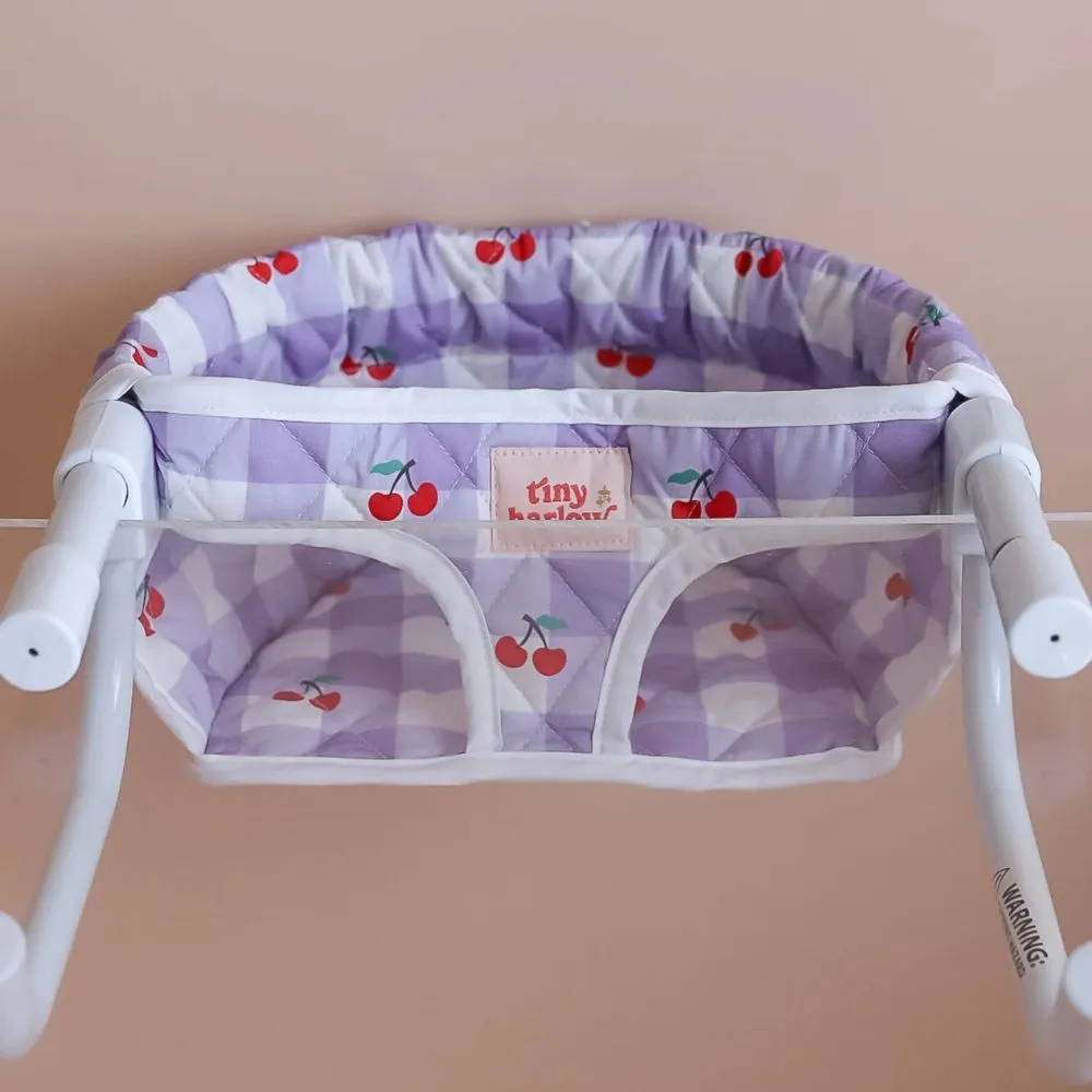 Feeding Chair - Lilac and Cherry Gingham - Tiny Harlow