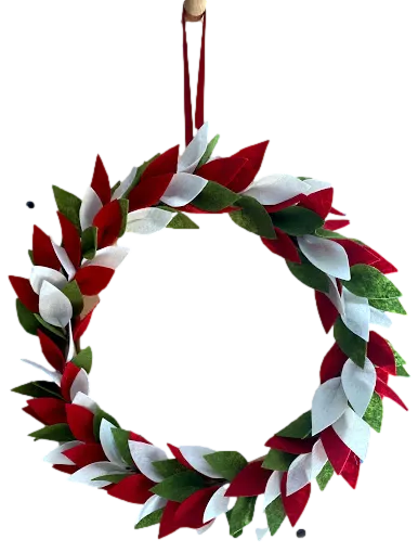 Felt Wreath with Twisted Twig Frame